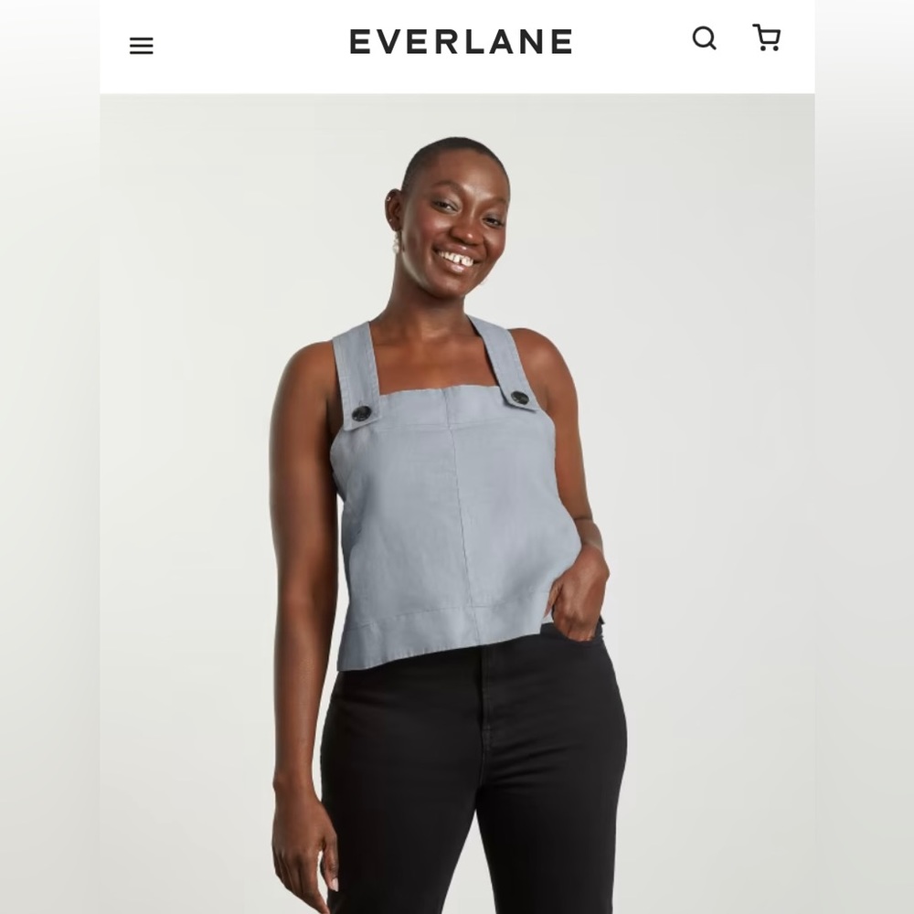 NWT Everlane The Apron Linen Tank Size 2